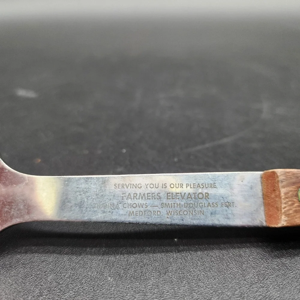 Vernco  Brown Wood Handle Stainless Steel Ladle Farmers Elevator Medford WI